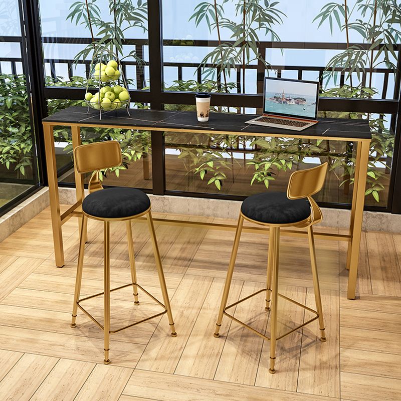 Stone Bar eettafel Glam rechthoekige staaftafel met schroefvoetstuk voor balkonkeuken