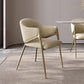 Kitchen Modern Indoor Chair Upholstered Arm Chair with Gold Legs