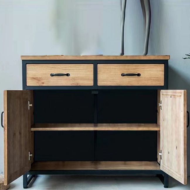 Legno in difficoltà 15,7 "D Accento Ironia industriale 2 - Cassa della porta con 2 cassetti