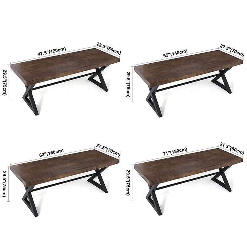 Industrial Style Home Pine Dining Table Rectangle Shape Table with Trestle Base Clearhalo ' dining_table' 'Dining Tables & Seating' 'Dining Tables' 'furn' 'furn_dining_table' 'Furniture' 'furniture_dining_table' 'Kitchen & Dining Furniture' 'kitchen&dining_furn' 'kitchen' 'kitchen_dining_table' 1200x1200_db49fefd-b902-40b0-9cf1-c4f7425a335d