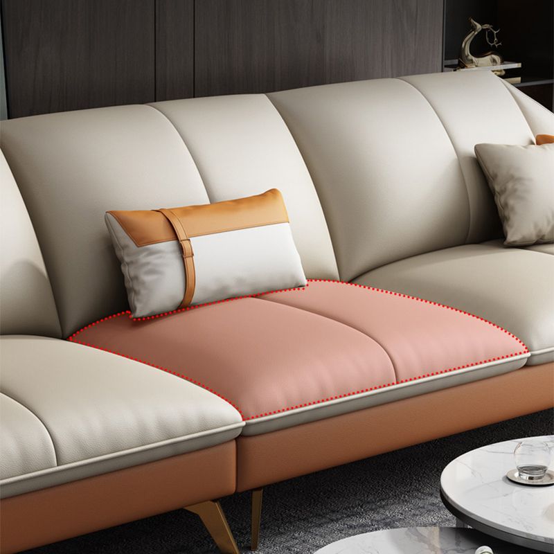 33.4"H Faux Leather Flared Arm Sofa & Chaise for Living Room