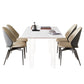 Mesa de comedor rectangular Juego de mesa de base de acrílico 1/2/5 PCS con sillas laterales