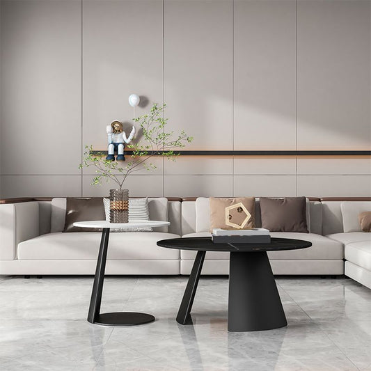 Modern Slate Coffee Table Round Bunching Coffee Table Sets for Living Room Clearhalo 'Coffee & Accent Tables' 'Coffee Tables' 'coffee_tables' 'furn' 'furn_coffee_tables' 'Furniture' 'Living Room Furniture' 1200x1200_db4fbf20-cb15-4acf-b8d3-289b9369aa79