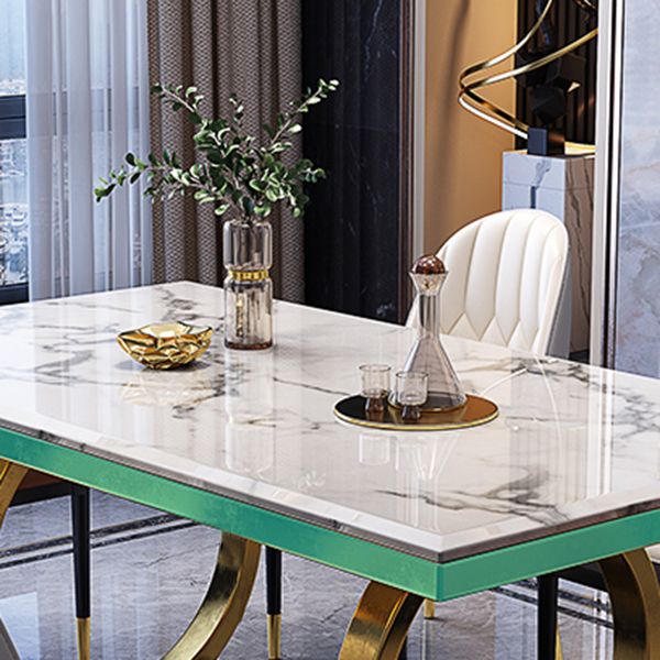 Luxury Marble Dining Table for Restaurant Rectangle Table With Gold Metal Pedestal Clearhalo ' dining_table' 'Dining Tables & Seating' 'Dining Tables' 'furn' 'furn_dining_table' 'Furniture' 'furniture_dining_table' 'Kitchen & Dining Furniture' 'kitchen&dining_furn' 'kitchen' 'kitchen_dining_table' 1200x1200_db50135d-64af-4bde-8749-ea630a8e6233