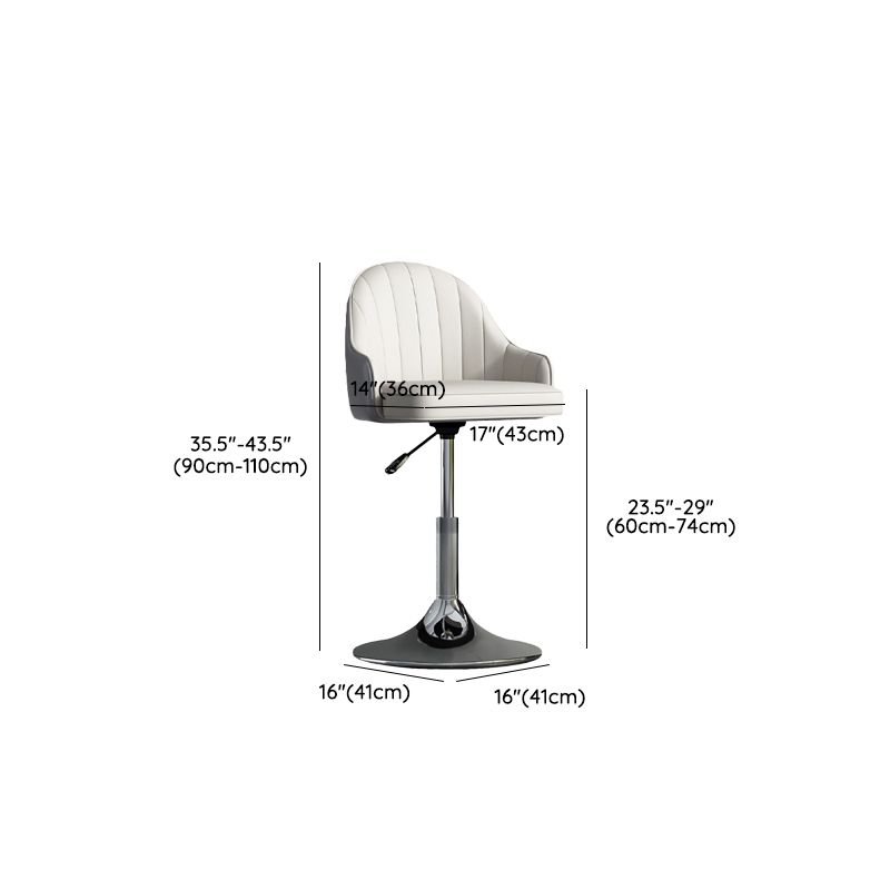 Glam Dining Stools Adjustable Height Bar Stools with Metal Base Clearhalo 'Bar Furniture' 'Bar Stools' 'bar_stools' 'furn' 'furn_bar_stools' 'Furniture' 'Kitchen & Dining Furniture' 1200x1200_db51d67d-ac7c-4237-8b6f-19e891c57c51