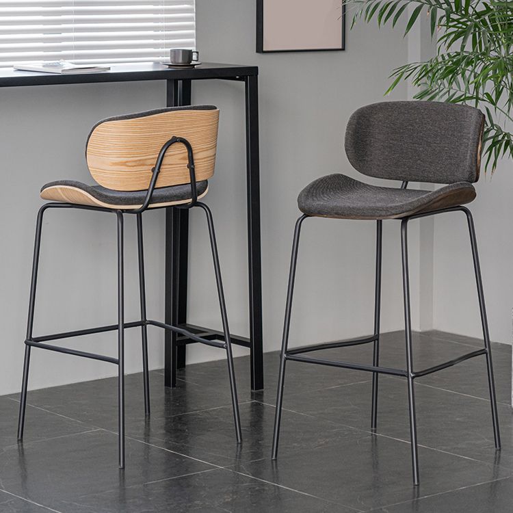 Industrial Style Armless Bar Stool Low Back Counter Bar Stool for Home