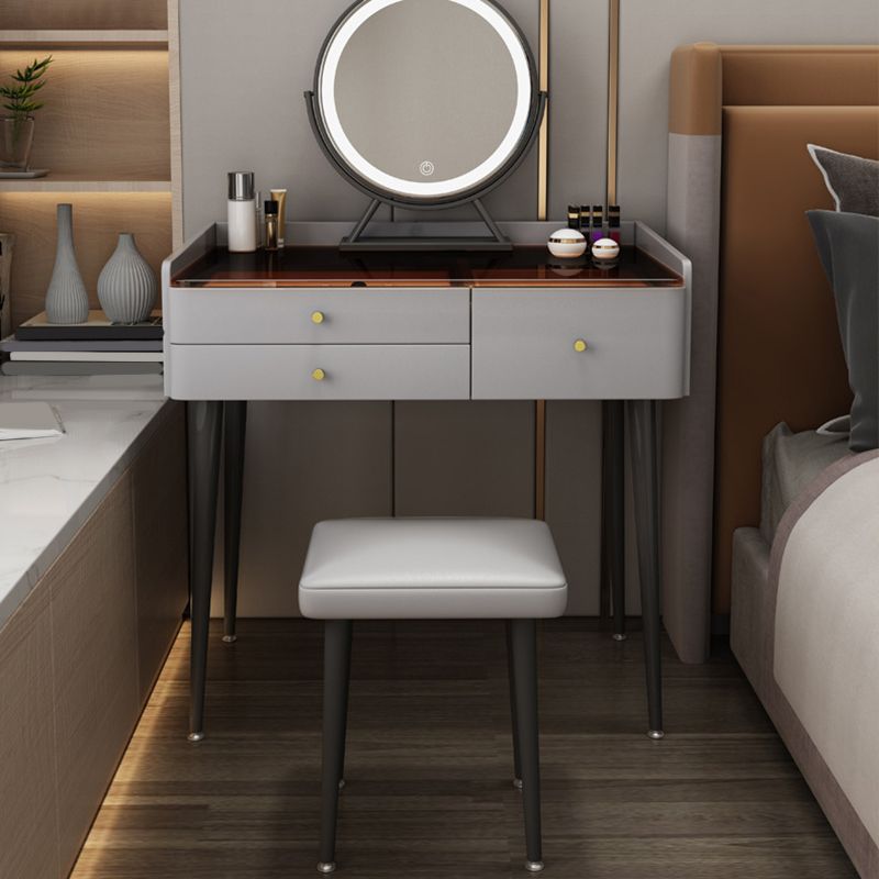 2 Stücke Eitelkeitssatz Glaspop Make-up Eitelkeitstisch in Grau