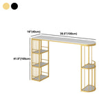 Glam Style Stone Bar Table Semicircle Top Pub Table with Cabinet for Dining Room Clearhalo 'Bar Furniture' 'Bar Tables' 'bar_tables' 'furn' 'furn_bar_tables' 'Furniture' 'Kitchen & Dining Furniture' 1200x1200_db555661-f2b3-4728-9a19-28688e064169
