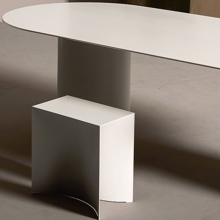 Modern Solid Wood Table for Restaurant Oval Dining Table in White with Double Pedestal Clearhalo ' dining_table' 'Dining Tables & Seating' 'Dining Tables' 'furn' 'furn_dining_table' 'Furniture' 'furniture_dining_table' 'Kitchen & Dining Furniture' 'kitchen&dining_furn' 'kitchen' 'kitchen_dining_table' 1200x1200_db557525-6a15-48b5-9e79-1c1567f87e8b