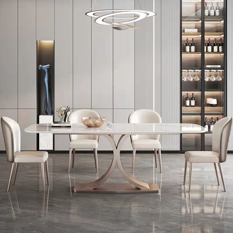 Modern Sintered Stone Top Dining Set Rectangle 1/5/6 Pieces Dining Room Table Set Clearhalo 'Dining Room Sets' 'Dining Tables & Seating' 'dining_room_set' 'furn' 'furn_dining_room_set' 'Furniture' 'furniture_dining_room_set' 'Kitchen & Dining Furniture' 1200x1200_db56d5b5-41a6-4472-b9d5-b65cb4047fd3