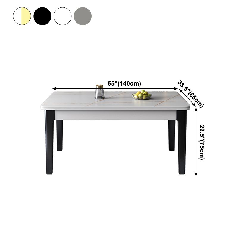 Mid-Century Rectangle Dining Table Sintered Stone Table with 4 Legs Base Clearhalo ' dining_table' 'Dining Tables & Seating' 'Dining Tables' 'furn' 'furn_dining_table' 'Furniture' 'furniture_dining_table' 'Kitchen & Dining Furniture' 'kitchen&dining_furn' 'kitchen' 'kitchen_dining_table' 1200x1200_db59edc6-cf9d-4c2e-a3cd-a72065c39673