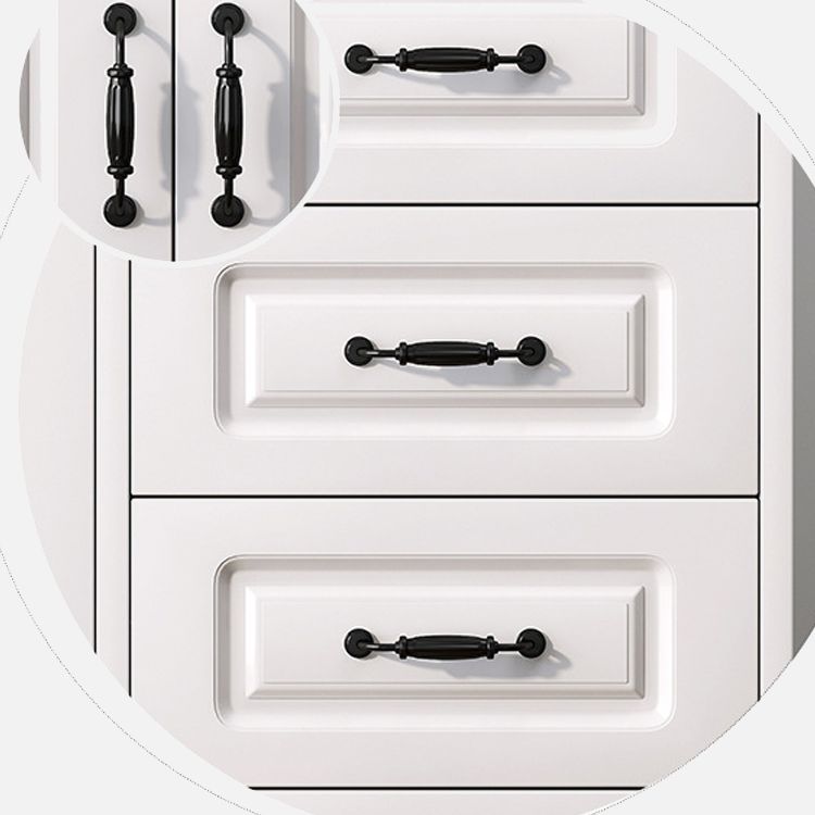 Mobile moderno accento bianco con scaffali e cassetti in legno