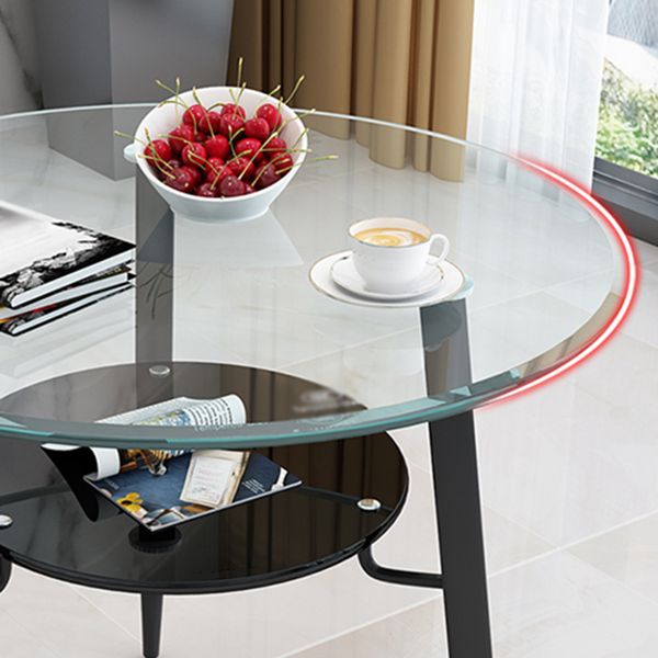 Modern Glass Dining Table 31.5" Round Dining Table with Black Frame for Home Use Clearhalo ' dining_table' 'Dining Tables & Seating' 'Dining Tables' 'furn' 'furn_dining_table' 'Furniture' 'furniture_dining_table' 'Kitchen & Dining Furniture' 'kitchen&dining_furn' 'kitchen' 'kitchen_dining_table' 1200x1200_db5bc610-4aca-405d-bf53-68b5b0b8c88f