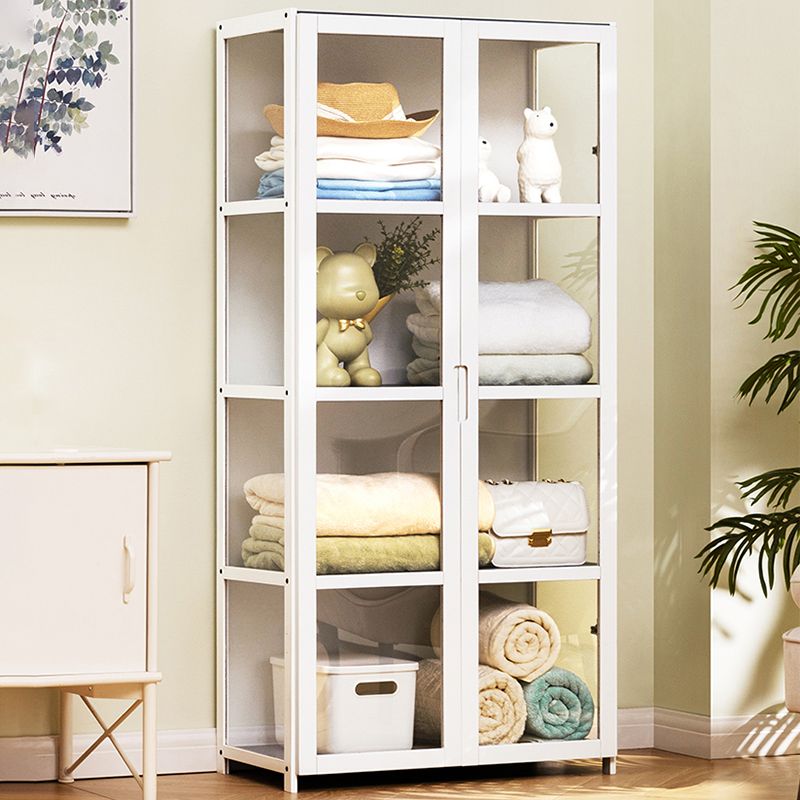 Modern Wood Accent Cabinet, Rectangle Lacquered Storage Cabinet, White Clearhalo 'Cabinets & Chests' 'cabinets_chests' 'furn' 'furn_cabinets_chests' 'Furniture' 'Living Room Furniture' 1200x1200_db5ec58c-6a51-4e14-95a4-103b680bbfe0