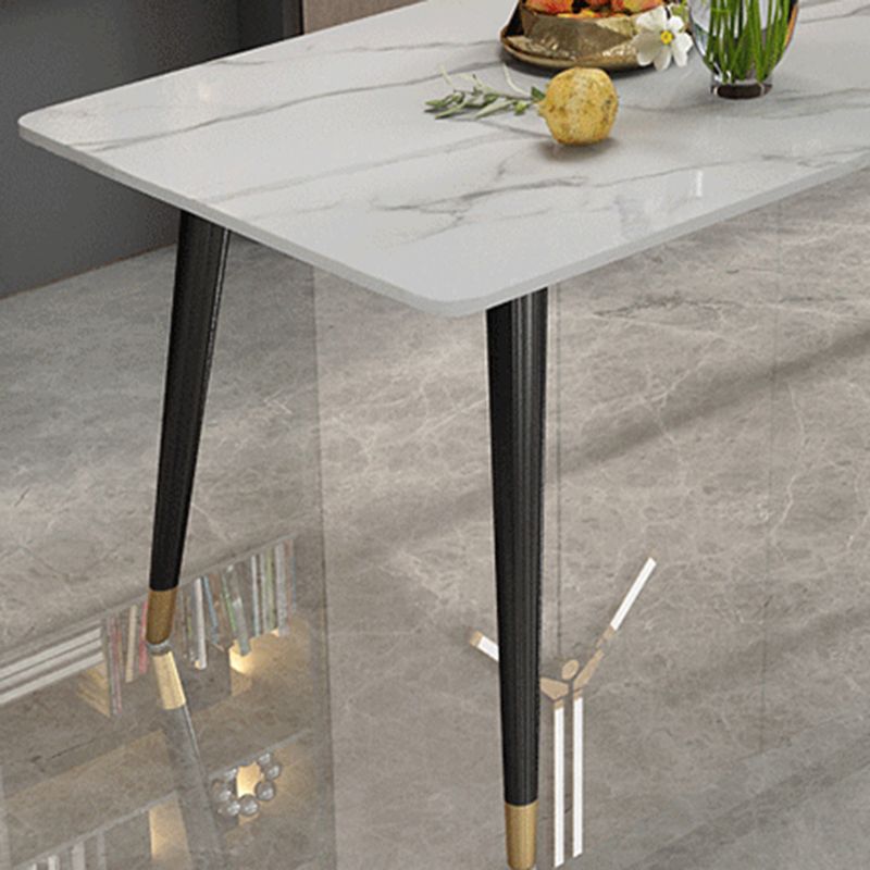 Modern Dining Rectangle Table Sintered Stone Table with Metal Legs for Kitchen Clearhalo 'Dining Tables & Seating' 'Dining Tables' 'dining_table' 'furn' 'furn_dining_table' 'Furniture' 'Kitchen & Dining Furniture' 1200x1200_db5ef348-1efa-48b1-b40f-fea62f9d0c7a