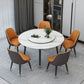 Glam Iron Dinette Set 1/4/5/6/7 Pieces Round White Sintered Stone Top Dining Table Set Clearhalo 'Dining Room Sets' 'Dining Tables & Seating' 'dining_room_set' 'furn' 'furn_dining_room_set' 'Furniture' 'Kitchen & Dining Furniture' 1200x1200_db610acd-10c9-4060-81b5-daa2f9dbc84c