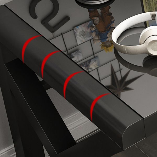 Hedendaags glazen rechthoekige gaming -bureau gespiegeld schrijfbureau voor thuis