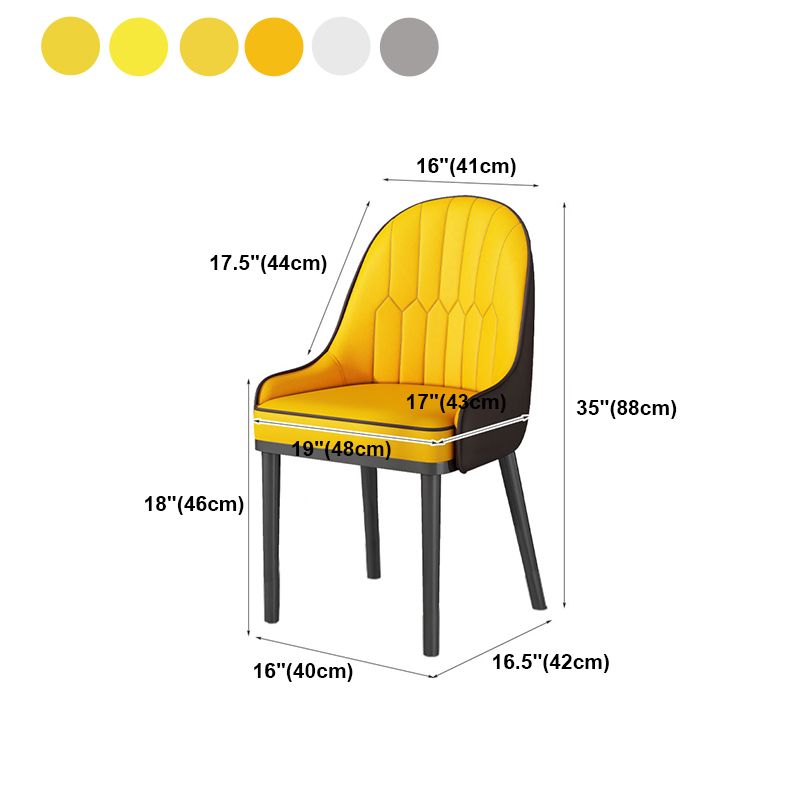 Glam Style Parsons Dining Side Chair Leather Indoor Dining Chair Clearhalo 'Dining Chairs' 'Dining Tables & Seating' 'dining_chair' 'furn' 'furn_dining_chair' 'Furniture' 'furniture_dining_chair' 'Kitchen & Dining Furniture' 1200x1200_db634068-c6ca-41c3-a3cc-cbbf7295252b