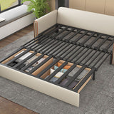 BEIGE 31,49 "Sofa de large lit Glam Glam Faux Sleeper Canapé avec oreiller inclus