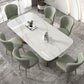 Rectangle Dining Set 1/5/7 Pcs Sintered Stone Top Table with Upholstered Chairs