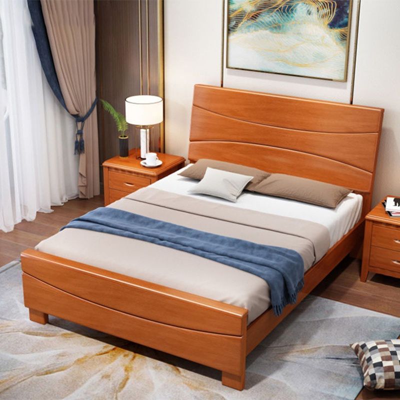 Traditional Panel Rectangular with Headboard Pine Wood Panel Bed Clearhalo 'Bedroom Furniture' 'Beds' 'furn' 'furn_beds' 'Furniture' 1200x1200_db64da77-c4ca-4008-9d1b-96509c9aaa18