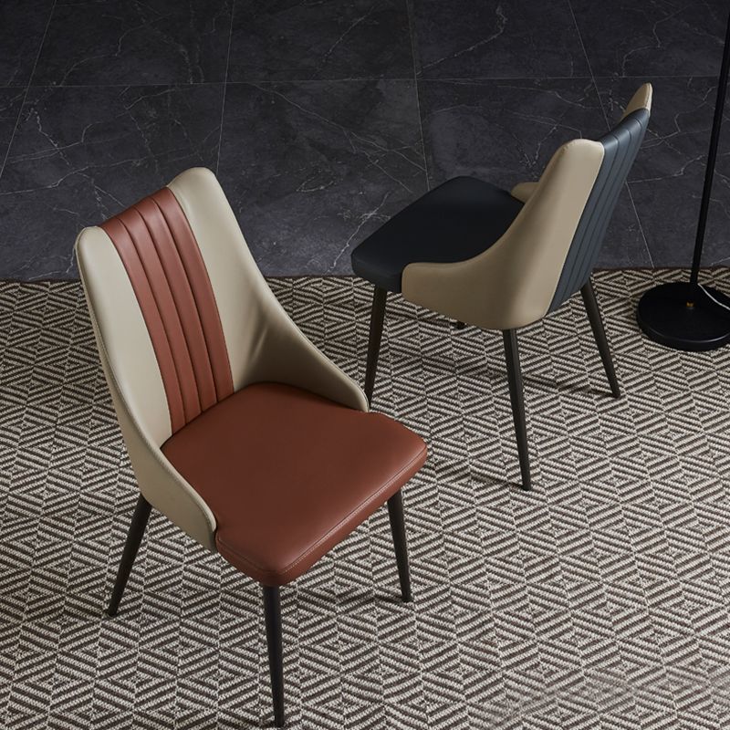 Industrial Metal Dining Room Chair PU Leather Dining Chairs for Restaurant Use Clearhalo ' kitchen&dining_furn' 'Dining Chairs' 'Dining Tables & Seating' 'dining_chair' 'furn' 'furn_dining_chair' 'Furniture' 'furniture_dining_chair' 'Kitchen & Dining Furniture' 'kitchen' 1200x1200_db65a393-1f83-46e2-9af5-6a9539fd11de