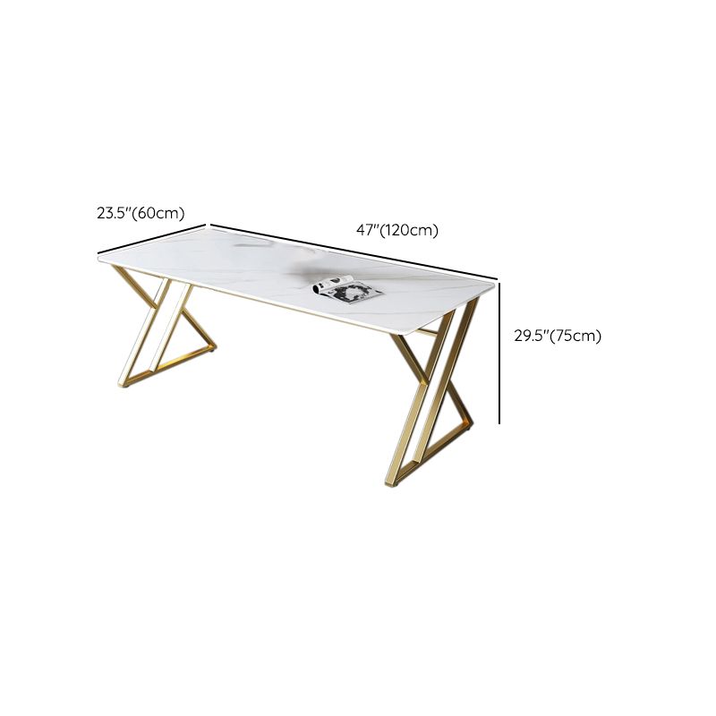 29,25 pollici H Classic Glam Office Desk White RECTALGLY Desk