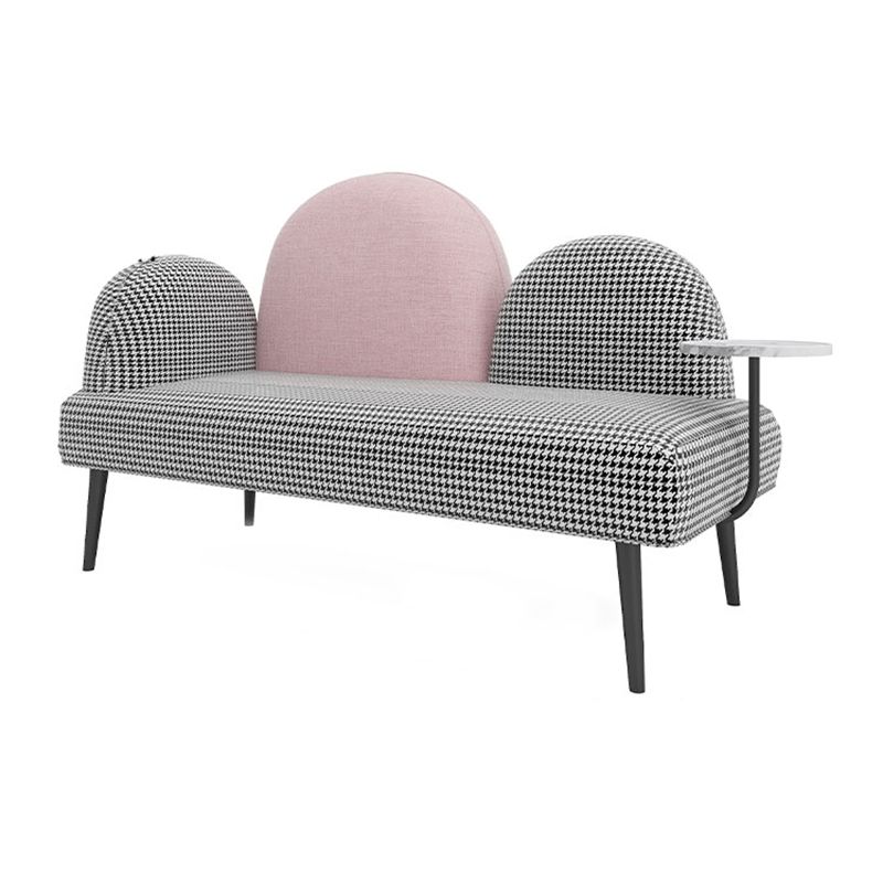 Contemporary Living Room Standard Recessed Arm Black Stationary Sofa