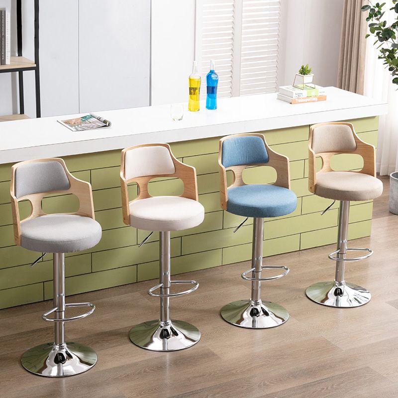 Modern Adjustable Swivel Barstool Matte Finish Footrest Stool Clearhalo 'Bar Furniture' 'Bar Stools' 'bar_stools' 'furn' 'furn_bar_stools' 'Furniture' 'furniture_bar_stools' 'Kitchen & Dining Furniture' 1200x1200_db671963-7294-4a84-80f1-72b7b5e0eeaa