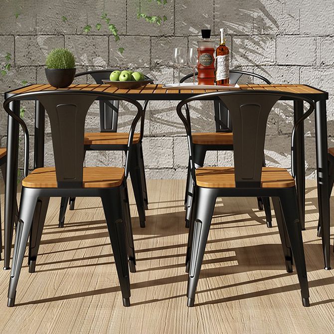 Industrial Style Dining Table 4 Metal Base Table for Home Kitchen Dinner Clearhalo ' dining_table' 'Dining Tables & Seating' 'Dining Tables' 'furn' 'furn_dining_table' 'Furniture' 'furniture_dining_table' 'Kitchen & Dining Furniture' 'kitchen&dining_furn' 'kitchen' 'kitchen_dining_table' 1200x1200_db67eaf4-9422-43c2-b4ce-fd2ef7271fde