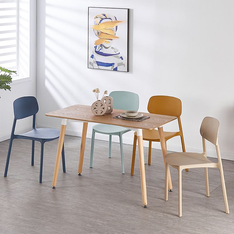 Open Back Armless Dining Chairs Plastic Stackable Dining Side Chair (Set of 4) Clearhalo ' kitchen&dining_furn' 'Dining Chairs' 'Dining Tables & Seating' 'dining_chair' 'furn' 'furn_dining_chair' 'Furniture' 'furniture_dining_chair' 'Kitchen & Dining Furniture' 'kitchen' 1200x1200_db688562-cc01-4fa6-b328-b0347b8b4ec6