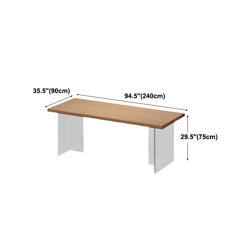 Solid Wood and Acrylic Dinette Table Modern Rectangle Dinner Table Kitchen Home Clearhalo 'Dining Tables & Seating' 'Dining Tables' 'dining_table' 'furn' 'furn_dining_table' 'Furniture' 'furniture_dining_table' 'Kitchen & Dining Furniture' 'kitchen' 'kitchen_dining_table' 1200x1200_db69eb2e-08ec-42ac-bf06-cd4999eaff0c