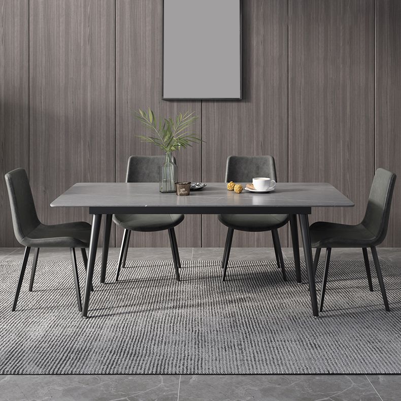 Metal Industrial Rectangle Dining Table Sintered Stone Top Table with Black Legs Clearhalo ' dining_table' 'Dining Tables & Seating' 'Dining Tables' 'furn' 'furn_dining_table' 'Furniture' 'furniture_dining_table' 'Kitchen & Dining Furniture' 'kitchen&dining_furn' 'kitchen' 'kitchen_dining_table' 1200x1200_db6b69ff-3c61-4b48-b629-9e6c6a9ef2ec