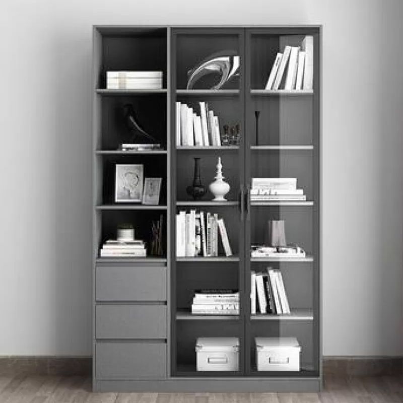 Modern Faux Wood Display Stand Standard Grey Display Cabinet for Dining Room Clearhalo 'Display & China Cabinets' 'display_china_cabinets' 'furn' 'furn_display_china_cabinets' 'Furniture' 'Kitchen & Dining Furniture' 1200x1200_db6c790c-eb33-4e40-886f-65d310f305c3