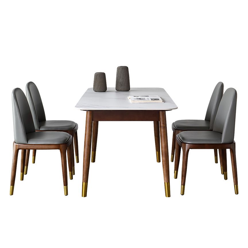 Contemporary Style Sintered Stone Dining Table with Built-in Storage Layer and 4 Legs Base Clearhalo 'Dining Room Sets' 'Dining Tables & Seating' 'dining_room_set' 'furn' 'furn_dining_room_set' 'Furniture' 'furniture_dining_room_set' 'Kitchen & Dining Furniture' 'kitchen&dining_furn' 'kitchen' 1200x1200_db6dd513-1156-4fce-8fd0-742a3a7ff6b8