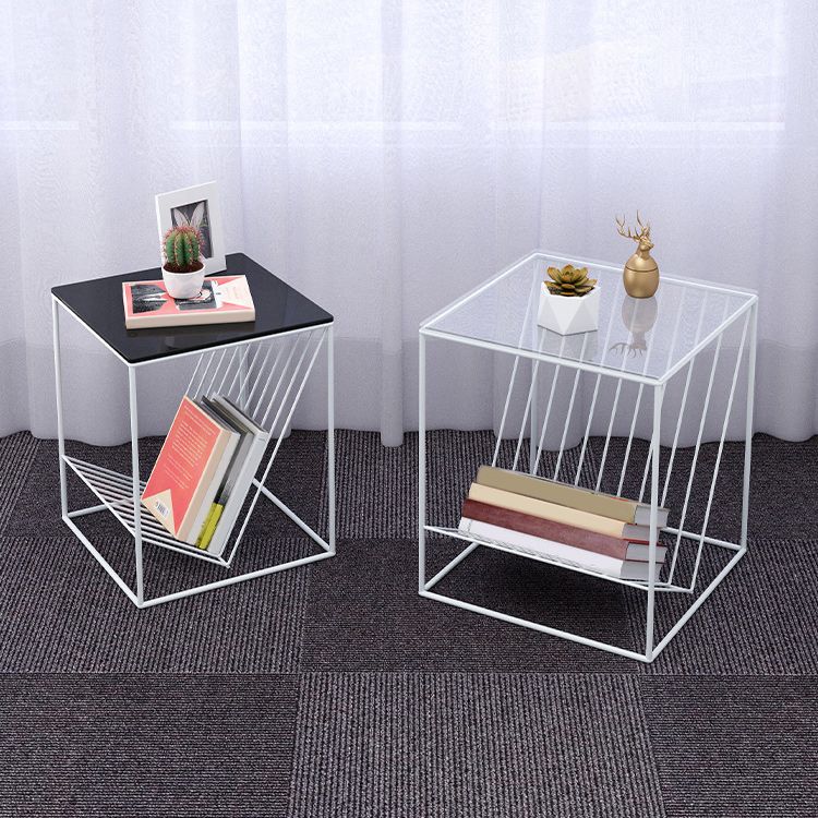 Modern Frame Coffee Table Glass Top Coffee Cocktail Table for Living Room Clearhalo 'Coffee & Accent Tables' 'Coffee Tables' 'coffee_tables' 'furn' 'furn_coffee_tables' 'Furniture' 'Living Room Furniture' 1200x1200_db6fa147-9cd0-4a1f-89d7-00805ced3cd4