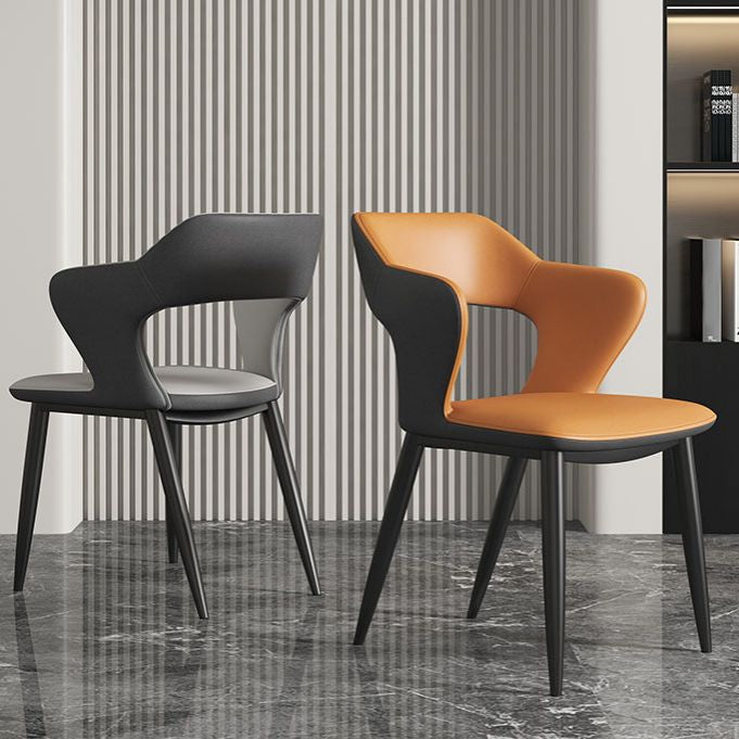 Modern Home Open Back Arm Chair Upholstered Matte Finish Dining Chair Clearhalo ' kitchen&dining_furn' 'Dining Chairs' 'Dining Tables & Seating' 'dining_chair' 'Furniture' 'furniture_dining_chair' 'Kitchen & Dining Furniture' 'kitchen' 1200x1200_db6fa301-cca0-49a5-b12d-f172c3100856
