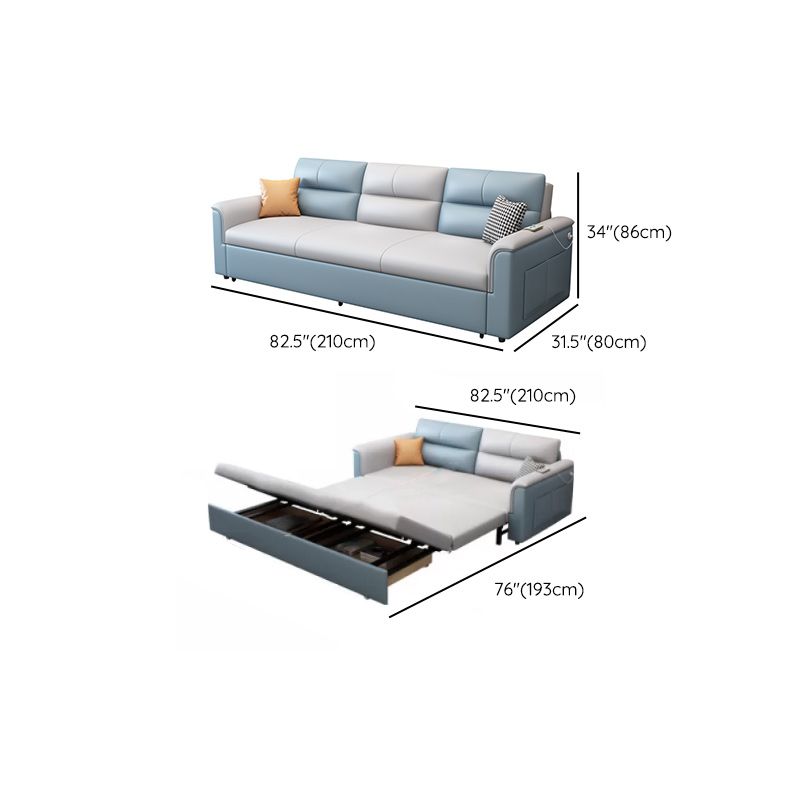 31 "divano scandinavo largo futon in finta vetrina in pelle con archiviazione