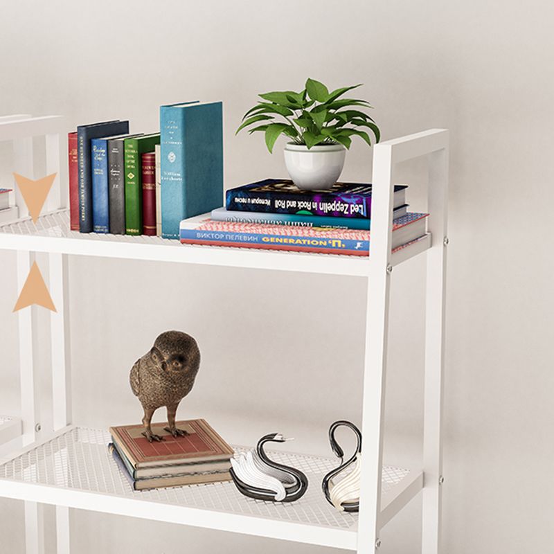 Scandinavian Open Back Bookshelf Ladder Metal Bookcase with Shelves