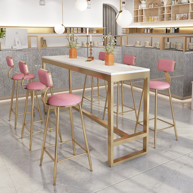 Modern Bar Height Table Metal Base Bistro Pub Table for Patio Use Clearhalo 'Bar Furniture' 'Bar Tables' 'bar_tables' 'furn' 'furn_bar_tables' 'Furniture' 'Kitchen & Dining Furniture' 1200x1200_db724c8d-cbfe-4478-8ca0-ffe8261faa86