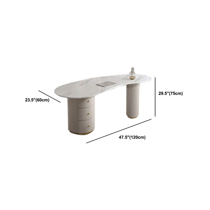 29.5-inch Office Desk with Drawers Office Laptop Table in White Clearhalo 'furn' 'furn_office_desk' 'Furniture' 'Office Desks' 'Office Furniture' 'office_desk' 1200x1200_db72ba02-3606-4e41-bd86-90213d5c6db0