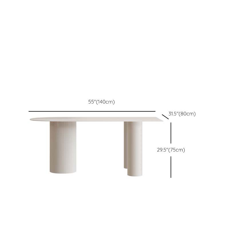 Contemporary Free Form Dining Table White Stone Top Table for Home Clearhalo 'Dining Tables & Seating' 'Dining Tables' 'dining_table' 'furn' 'furn_dining_table' 'Furniture' 'Kitchen & Dining Furniture' 1200x1200_db75601b-df8f-402b-9c12-a48c79b562dc
