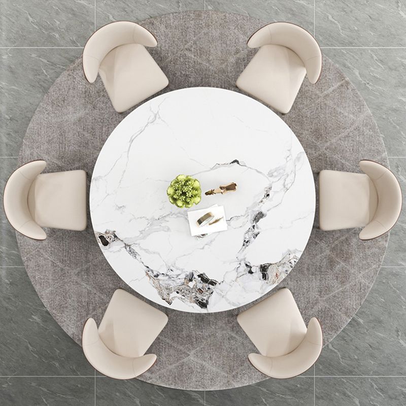 Modern Dining Sintered Stone Table Dining Round Table with Metal Legs for Home Use Clearhalo 'Dining Tables & Seating' 'Dining Tables' 'dining_table' 'furn' 'furn_dining_table' 'Furniture' 'Kitchen & Dining Furniture' 1200x1200_db75fb70-47d7-4070-8edb-1eb886d2074a