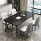 Rectangle Stone Top Dining Table Glam Style Kitchen Dining Table with Metal Legs