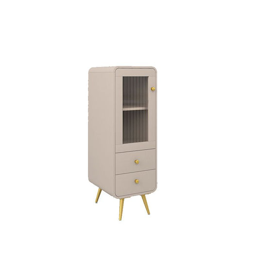 Modern 15.7" W Square Cabinet 1 Glass Door Side Cabinet with 2 Drawers Clearhalo 'Cabinets & Chests' 'cabinets_chests' 'furn' 'furn_cabinets_chests' 'Furniture' 'Living Room Furniture' 1200x1200_db777a84-6bbf-42e9-a8e2-591c432d0658