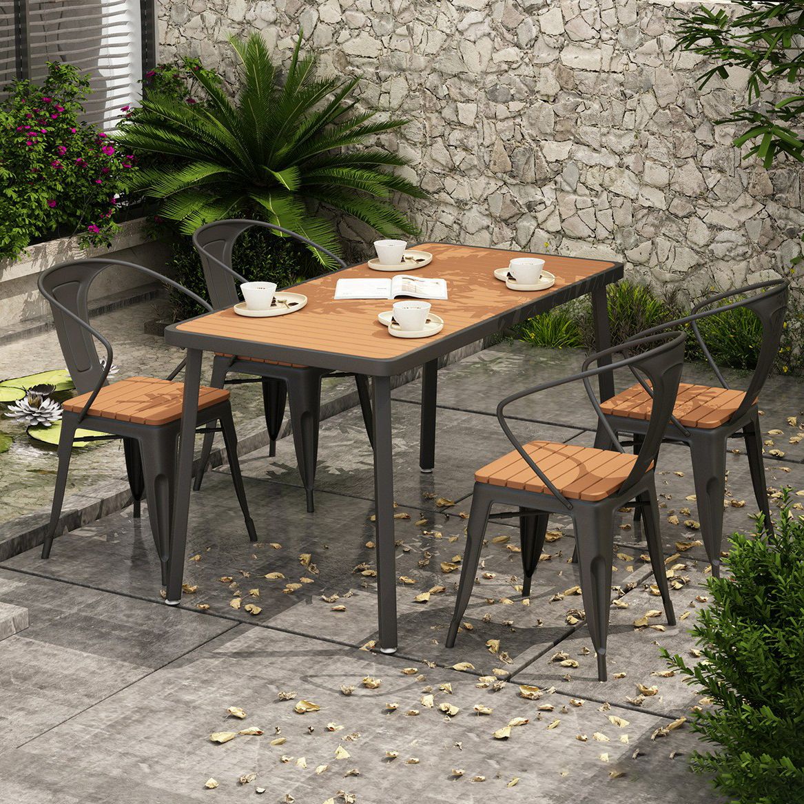 モダンな埋め立てられた木製のダイニングテーブルセット1/5/7ピース自宅で使用するためのダイニングセット