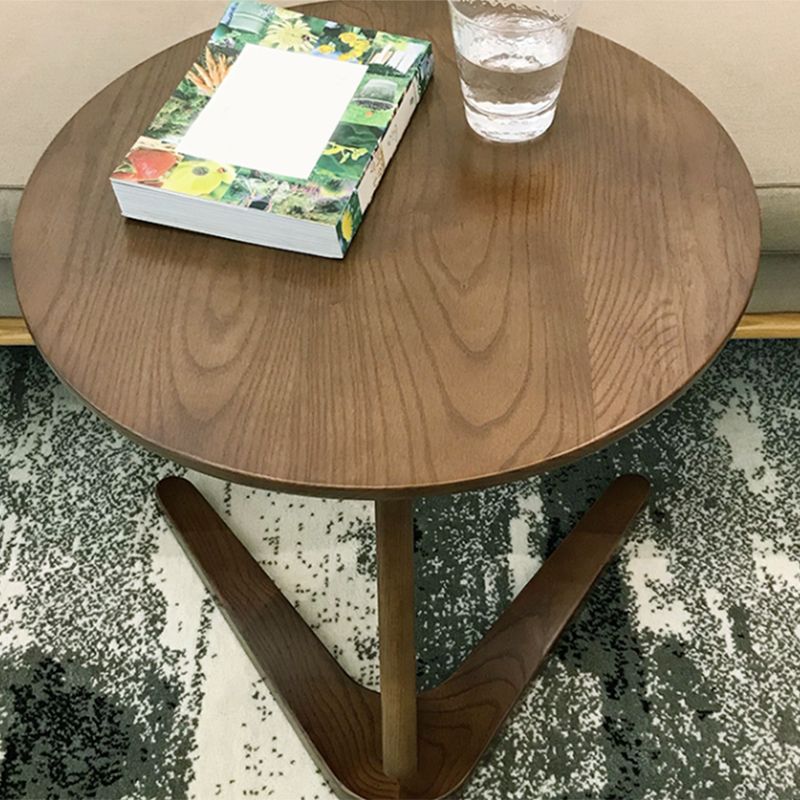 Scandinavian Solid Wood End Table Abstract Round Living Room Side Table