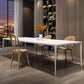 Contemporary Dining Table Sintered Stone Dining Table with 4 Metal Legs for Dining Room Clearhalo ' dining_table' 'Dining Tables & Seating' 'Dining Tables' 'Furniture' 'furniture_dining_table' 'Kitchen & Dining Furniture' 'kitchen&dining_furn' 'kitchen' 'kitchen_dining_table' 1200x1200_db79fe8f-1dc1-49b7-b50e-cdd4bae8d13b