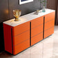 Stone and Wood Sideboard with Drawers Modern Buffet in Orange Clearhalo 'buffet_sideboard' 'Buffets & Sideboards' 'furn' 'furn_buffet_sideboard' 'Furniture' 'Kitchen & Dining Furniture' 1200x1200_db7a0511-2bea-4535-84a2-dbfe5b9486d6