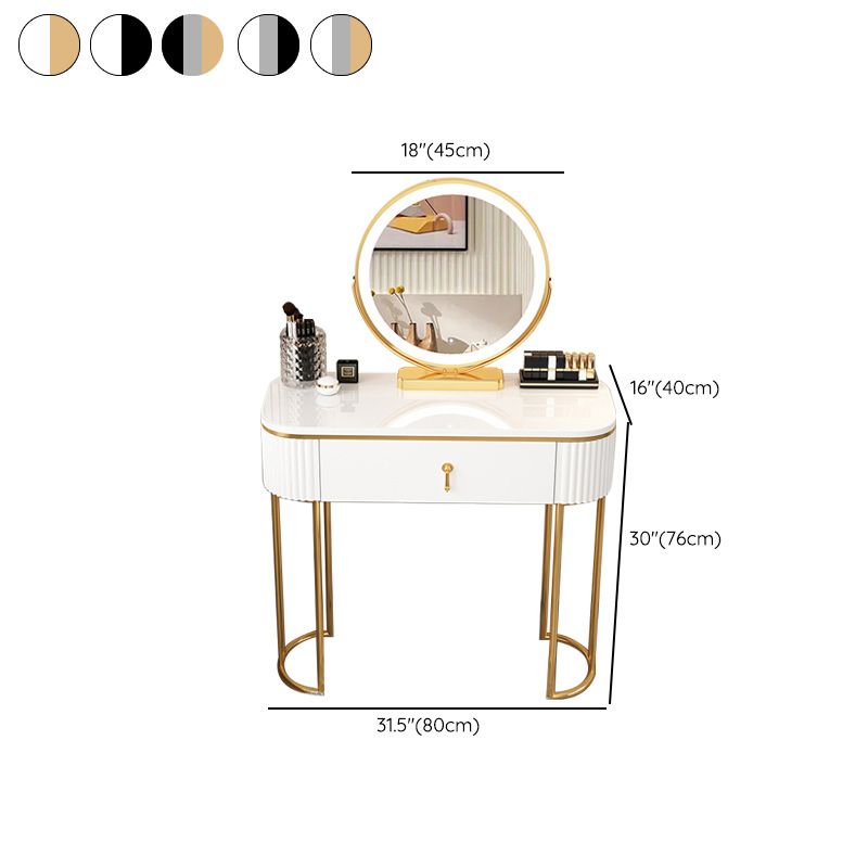 Removable Makeup Counter Lighted Mirror Vanity Dressing Table with Drawer Clearhalo 'Bedroom Furniture' 'furn' 'furn_makeup_vanities' 'Furniture' 'Makeup Vanities' 'makeup_vanities' 1200x1200_db7a928d-b90b-4b30-b166-907252912f6b